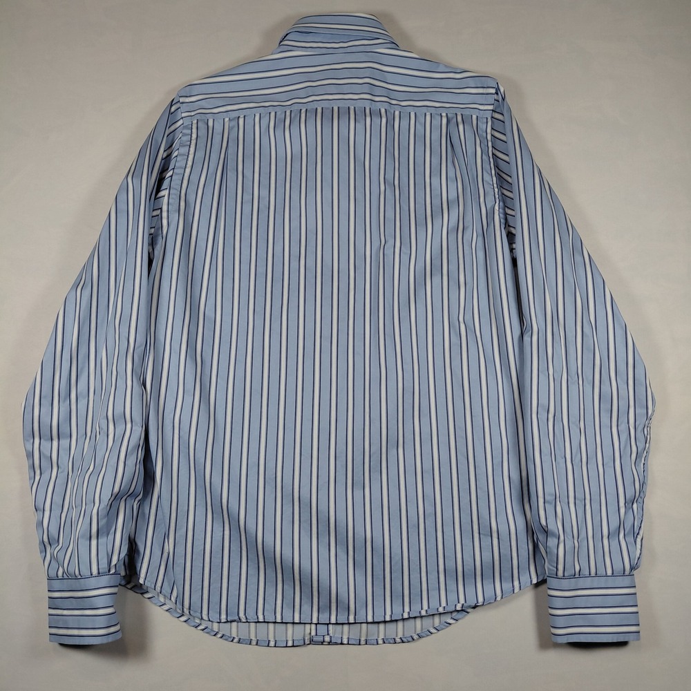 Ezra Fitch Abercrombie & Fitch Mens Large Blue Striped Long Sleeve Button Down - Picture 5 of 12